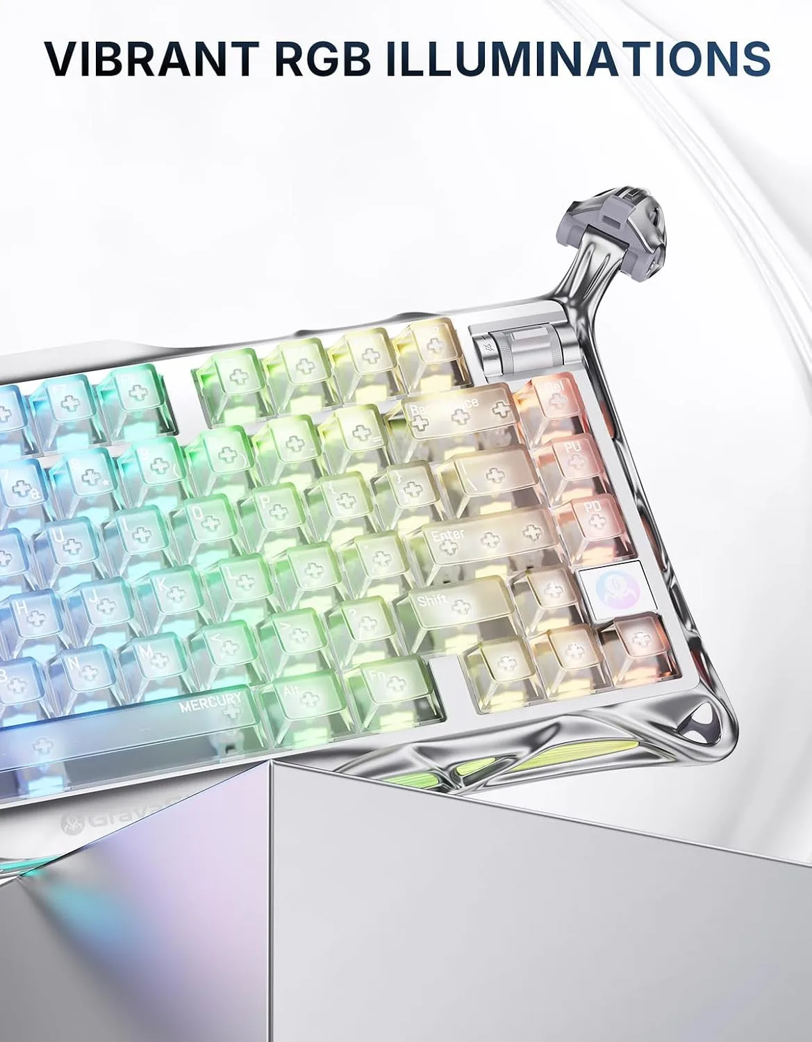 GravaStar Mercury K1 Pro 75% Wireless Mechanical Gaming Keyboard, Hot-Swap