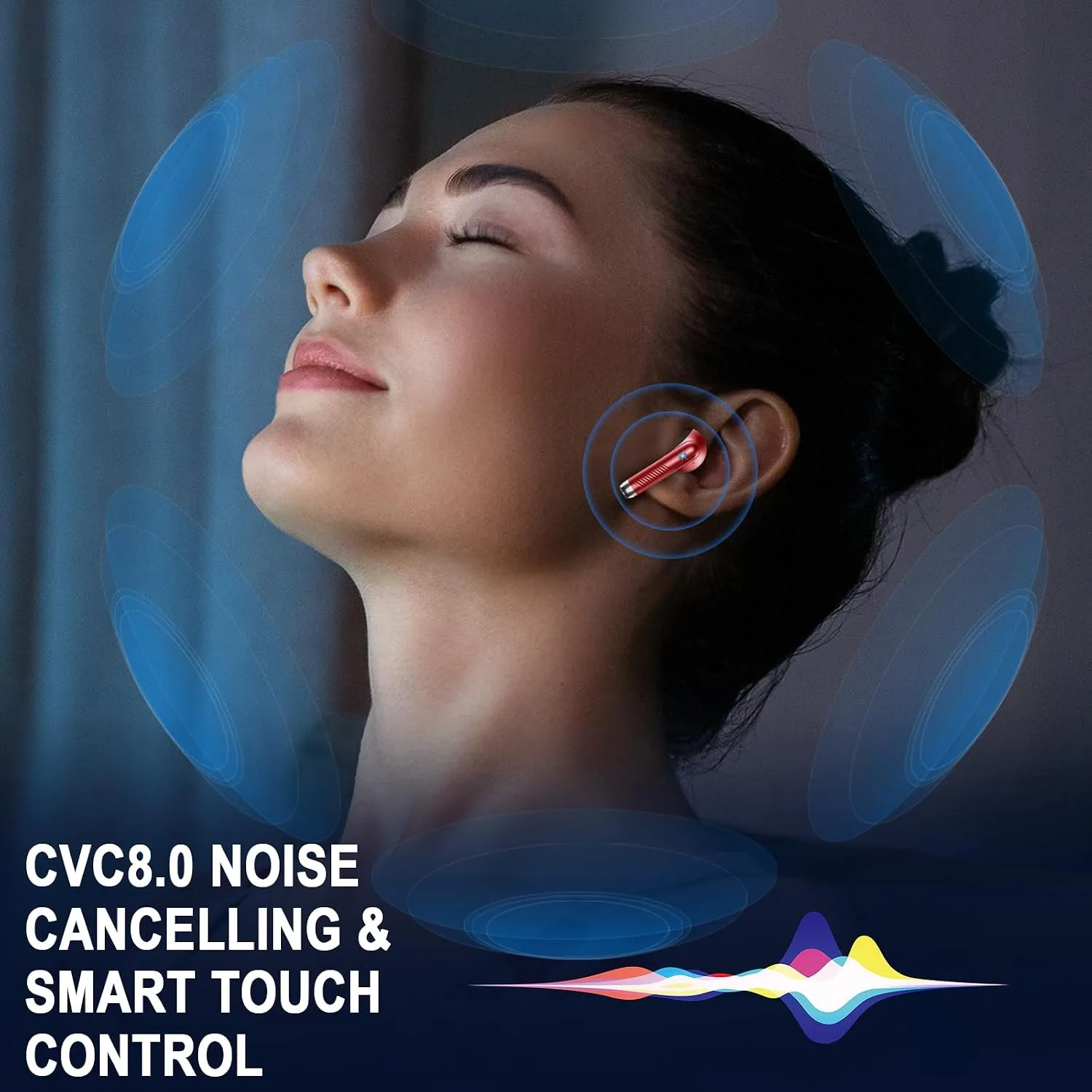 Jxrev Wireless Earbuds, Bluetooth Headphone 5.4, LED Power Display Ear Buds