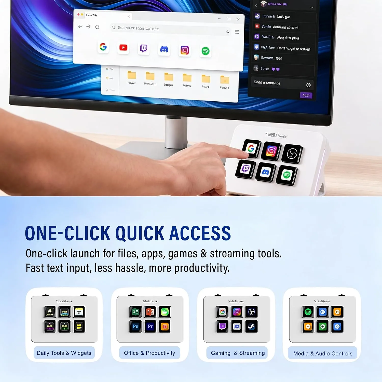 VSD Mini Macro Pad Shortcut Keypad, Stream Controller Streaming Deck