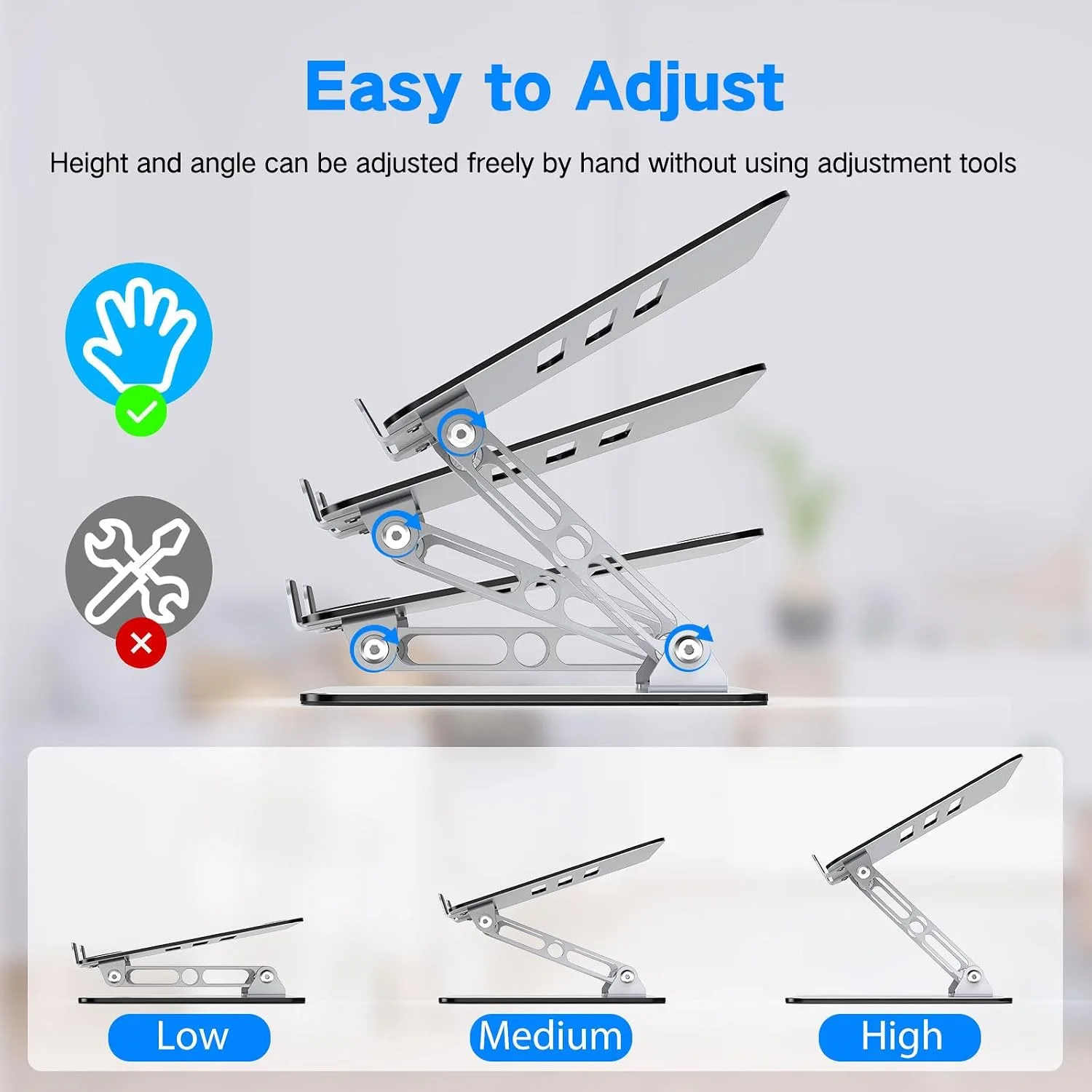 Laptop Stand for Desk, Adjustable Laptop Riser Holder