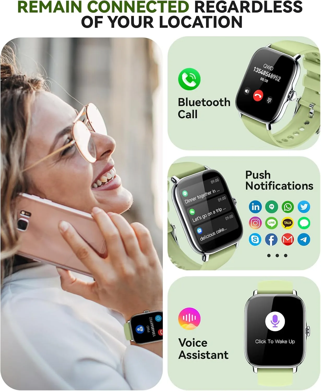 Smart Watch for Women Men- Answer/Make Call, 2025 IP68 Waterproof Fitness Step Sleep Tracker Watch with Monitor Activity Counter Smartwatch for Andriod iPhone iOS Samsung Compatible