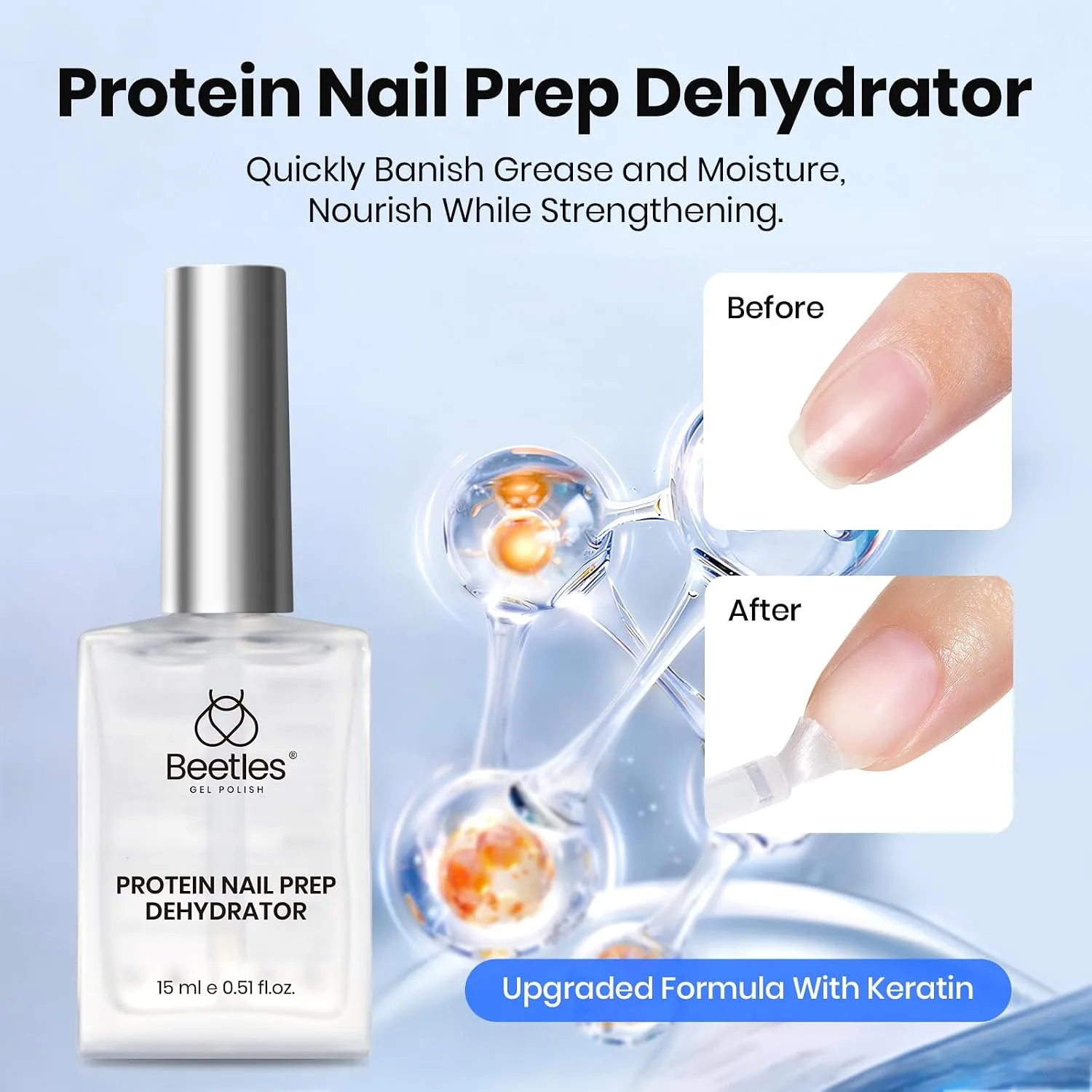Beetles Gel Base and Top Coat with Nail Dehydrator and Primer 4Pcs 15ml