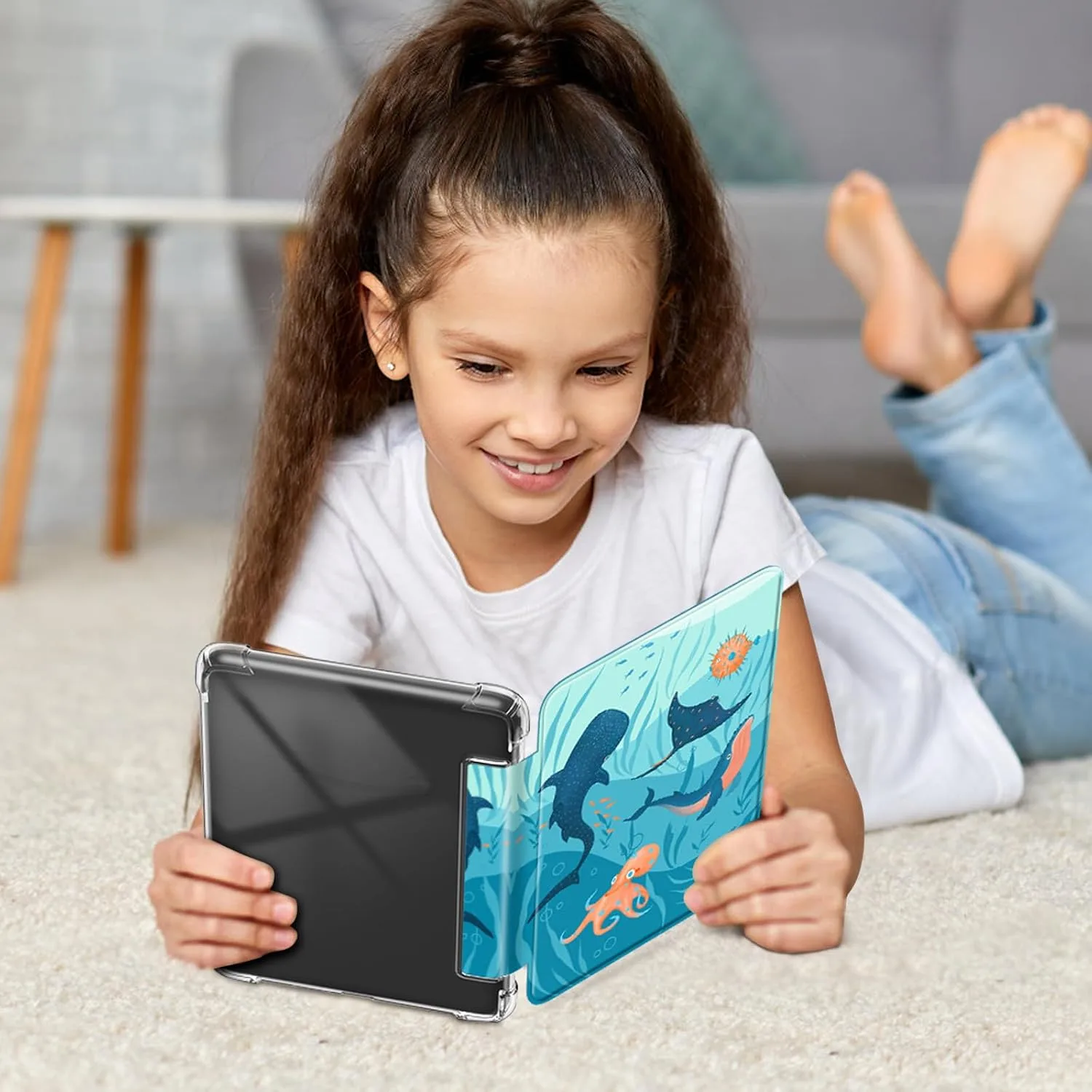 Fintie Slim TPU Case for 6" Kindle 11th Generation 2024/2022, Blue Ocean
