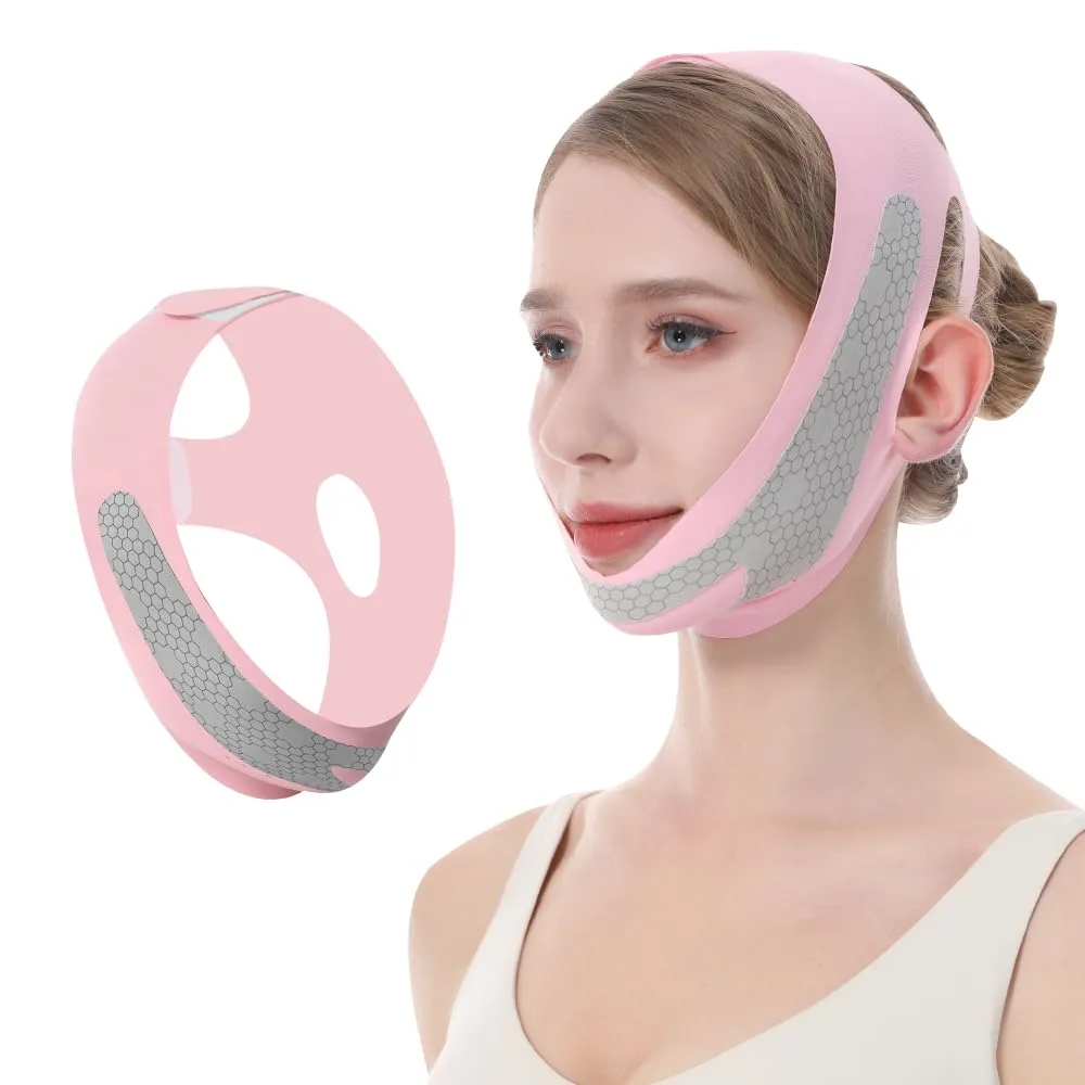 Cinta Facial Levantadora CGYISOL Graphene para Dormir Rosa