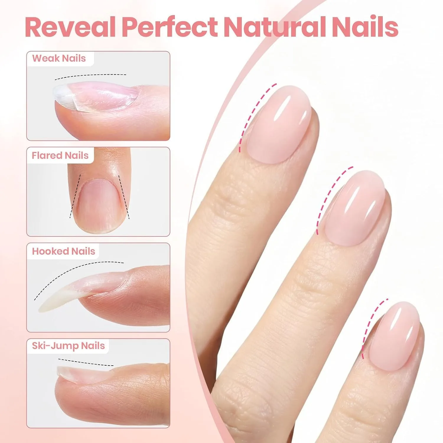 Beetles Builder Gel Nail Kit HEMA-FREE, 6 Colors Builder & Base Top Coat