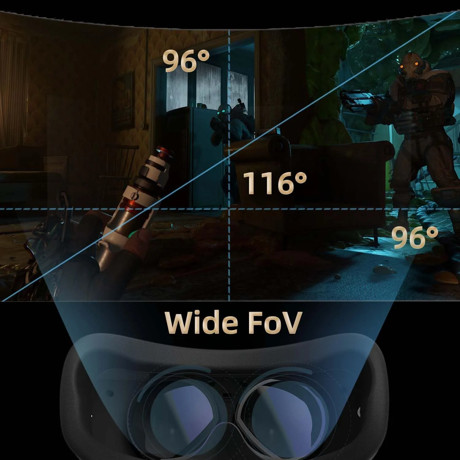 DPVR E4 PC VR Headset, Virtual Reality Headset for PC, SteamVR, 120Hz