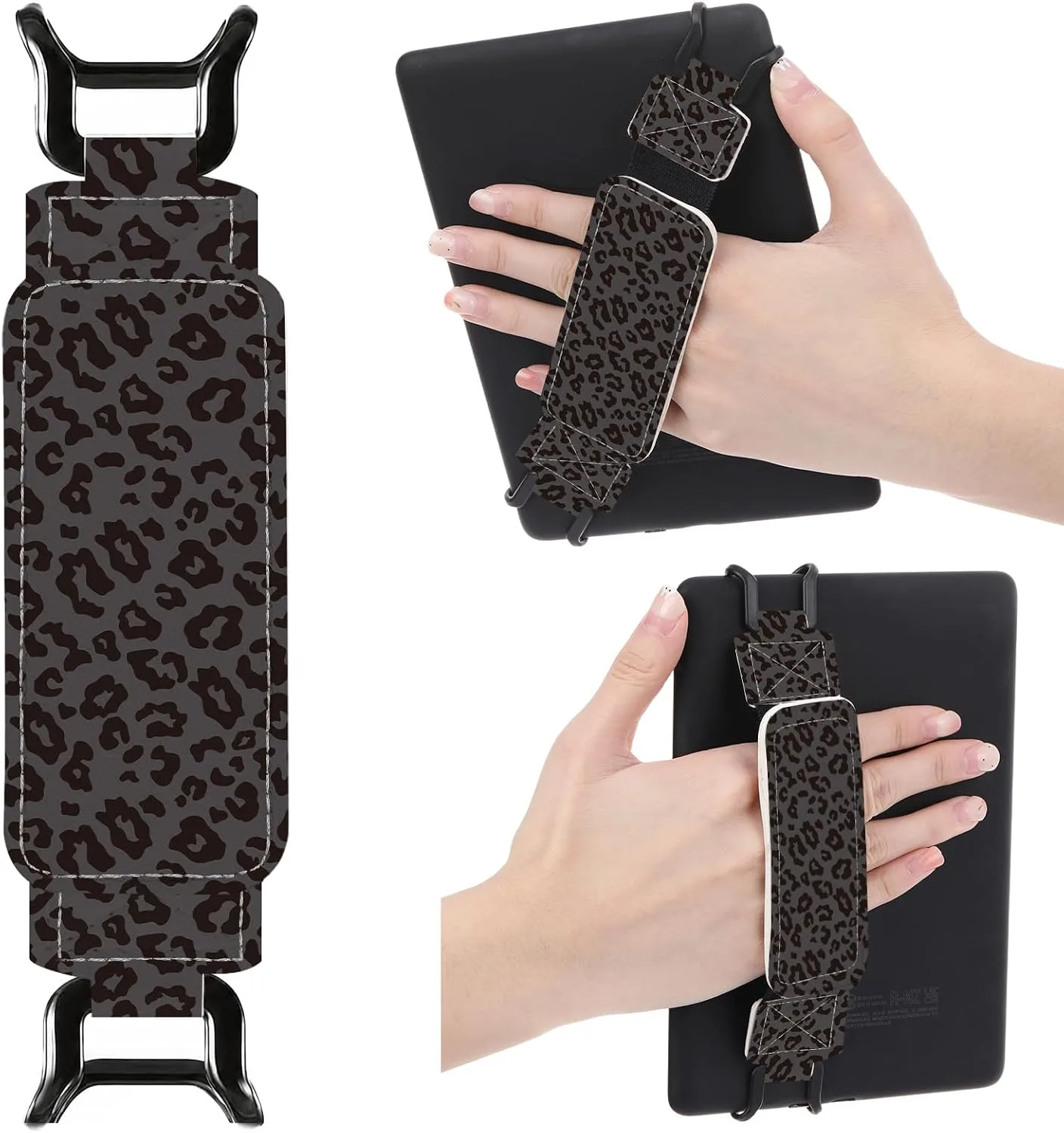 Soporte de mano Berirexrion para Kindle y e-readers 6-8 pulgadas estampado leopardo negro