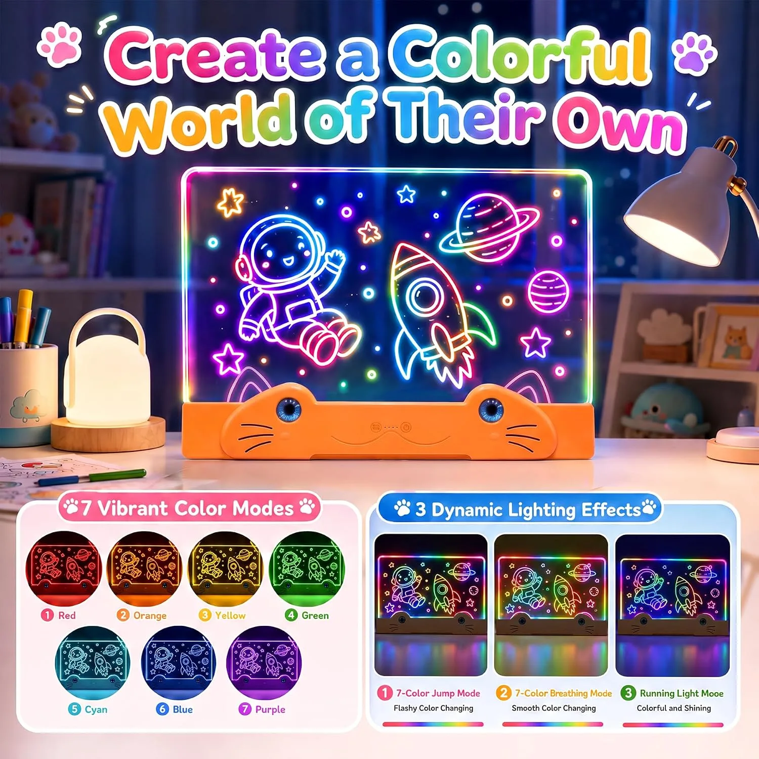 LED Drawing Board for Kids,Light Up Drawing Board,Gifts for Girls Boys Kids