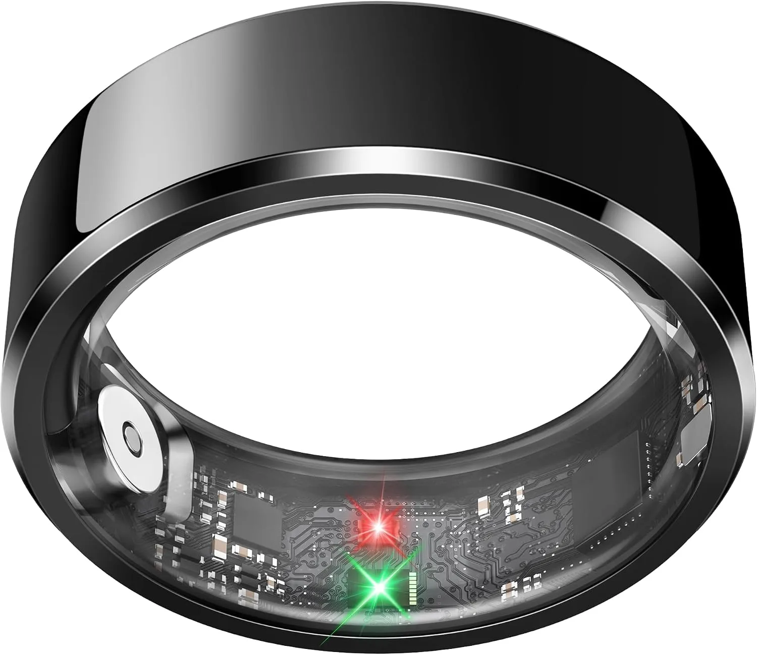 Smart Ring for Men, Fitness & Activity Tracker with Blood Pressure/Heart Rate Monitor, Sleep Tracker, Step Counter, IP68 Waterproof Ring for iOS & Android, Fast Charge, No Subscription (Black,Size9)
