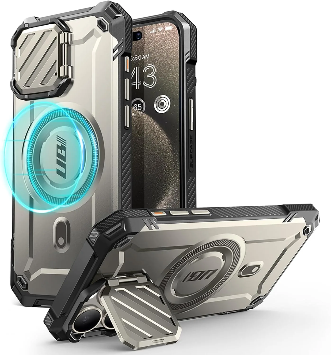 SUPCASE for iPhone 15 Pro Max Case (6.7 inch) with Camera Cover Stand