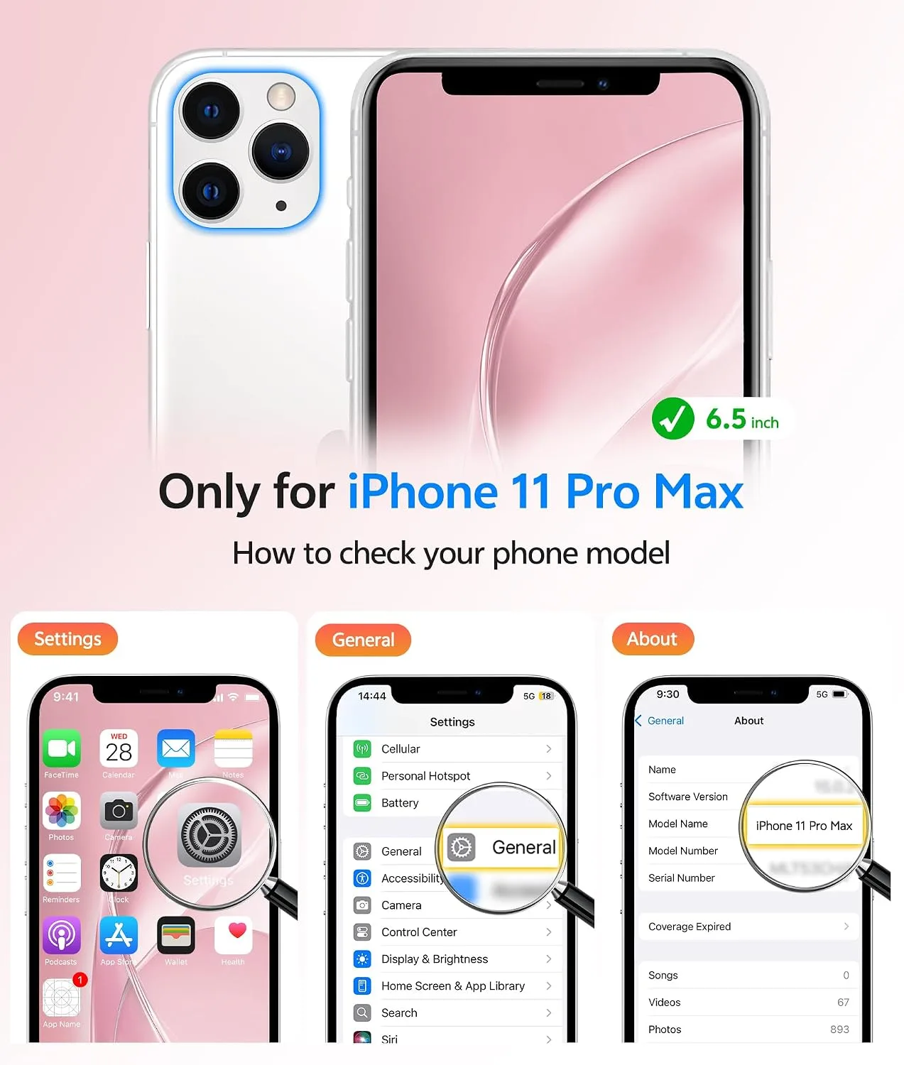 FNTCASE for iPhone 11 Pro Max Case, Fit for Magsafe, Light Pink