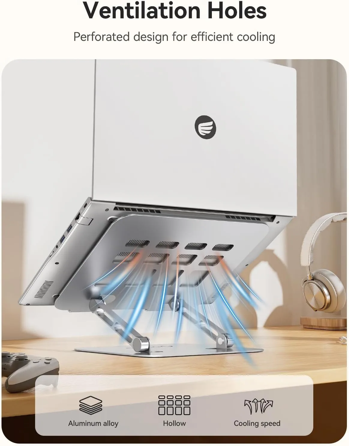ORICO Ergonomic Laptop Stand for Desk, Height Adjustable Riser, ST11-Silver
