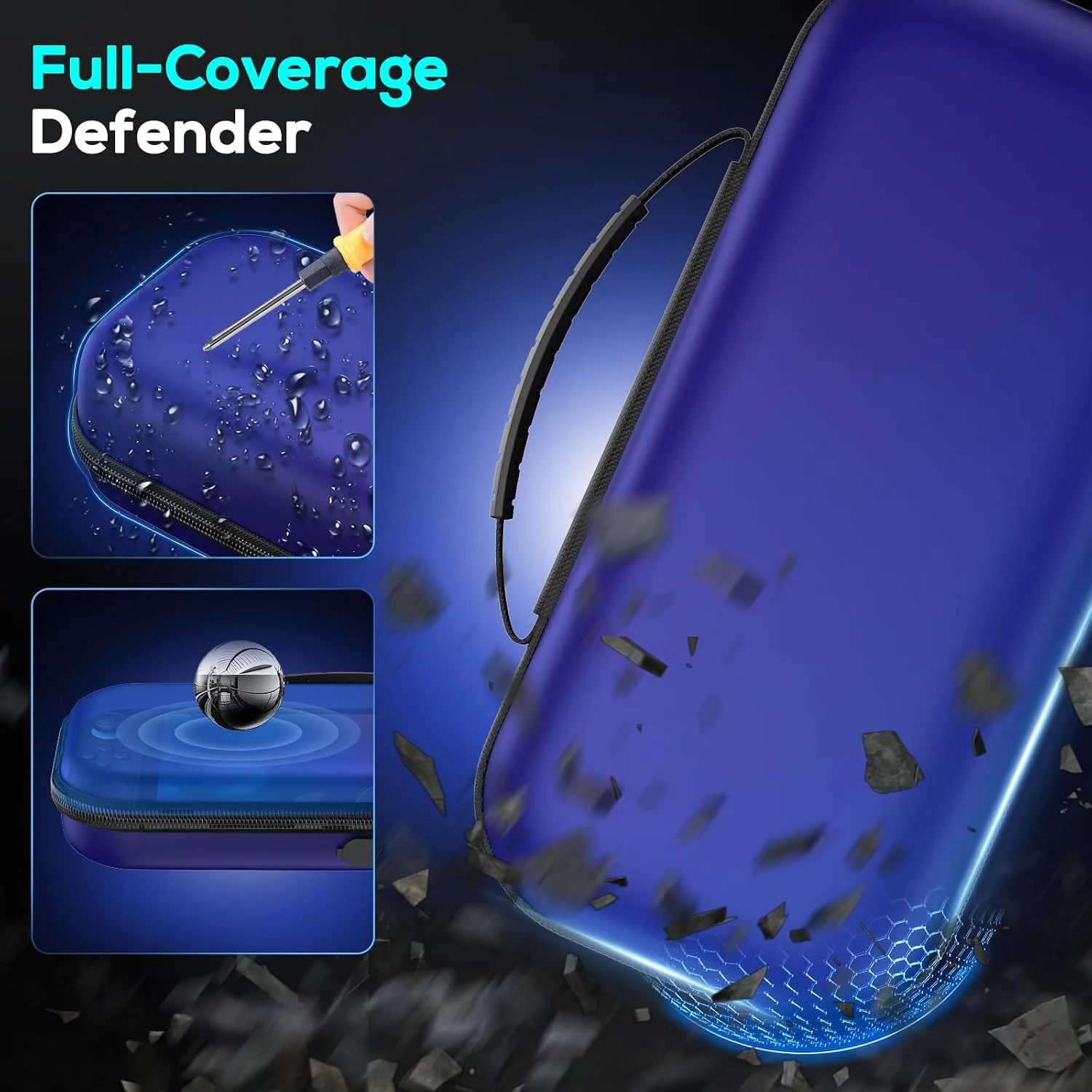 Auarte [Charge Inside Carrying Case for Switch 2 Console (2025)/OLED-Blue