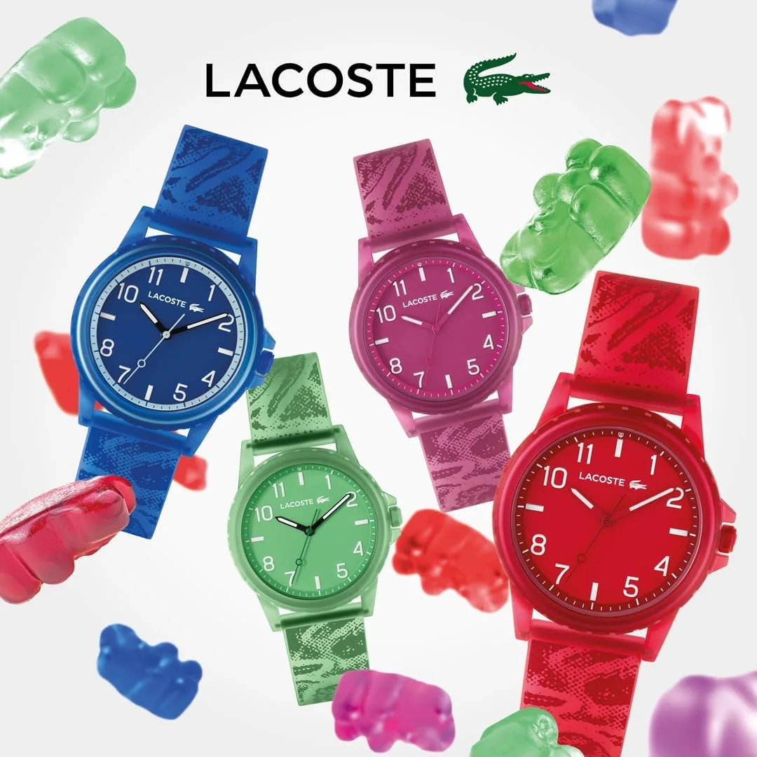 Lacoste Rider Unisex Quartz Plastic and Silicone Strap Watch, Color: Red (Model: 2030047)