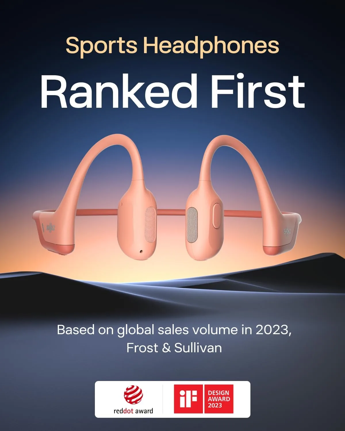 SHOKZ OpenRun Pro - Open-Ear Bluetooth Bone Conduction Sport Headphones - Sweat Resistant Wireless Earphones for Workouts and Running with Premium Deep Base - Built-in Mic, with Hair Band