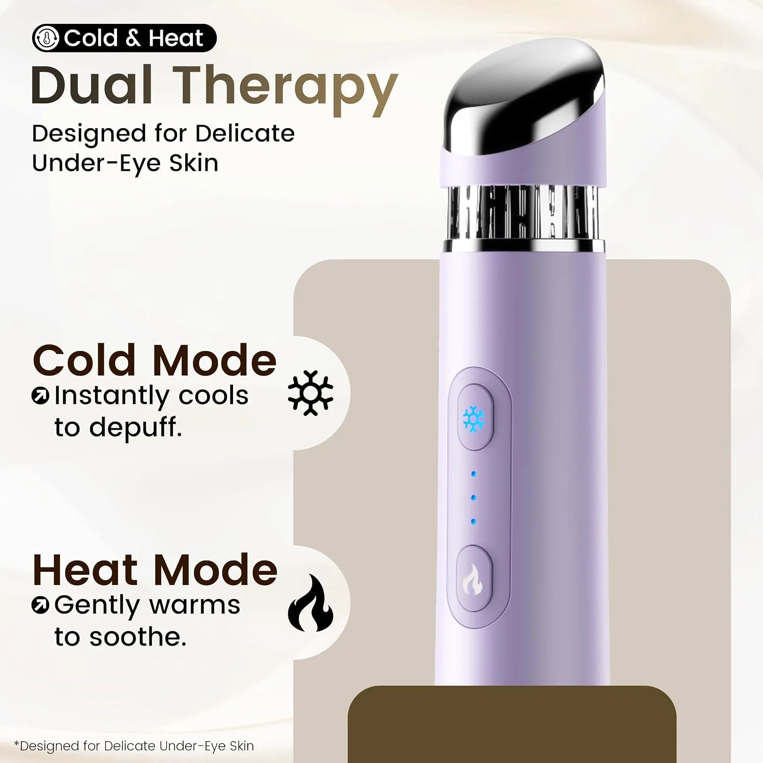 Depuffing Wand for Eyes & Face,2-In-1 Heat & Cold Face Massager