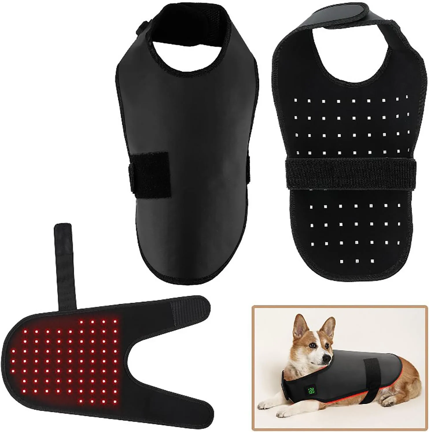 Red Light Therapy for Pets Back, 660nm 850nm Wavelength, Portable Wearable Infrared Light Device, for Dog, Cat Relieving Back Pain S Size