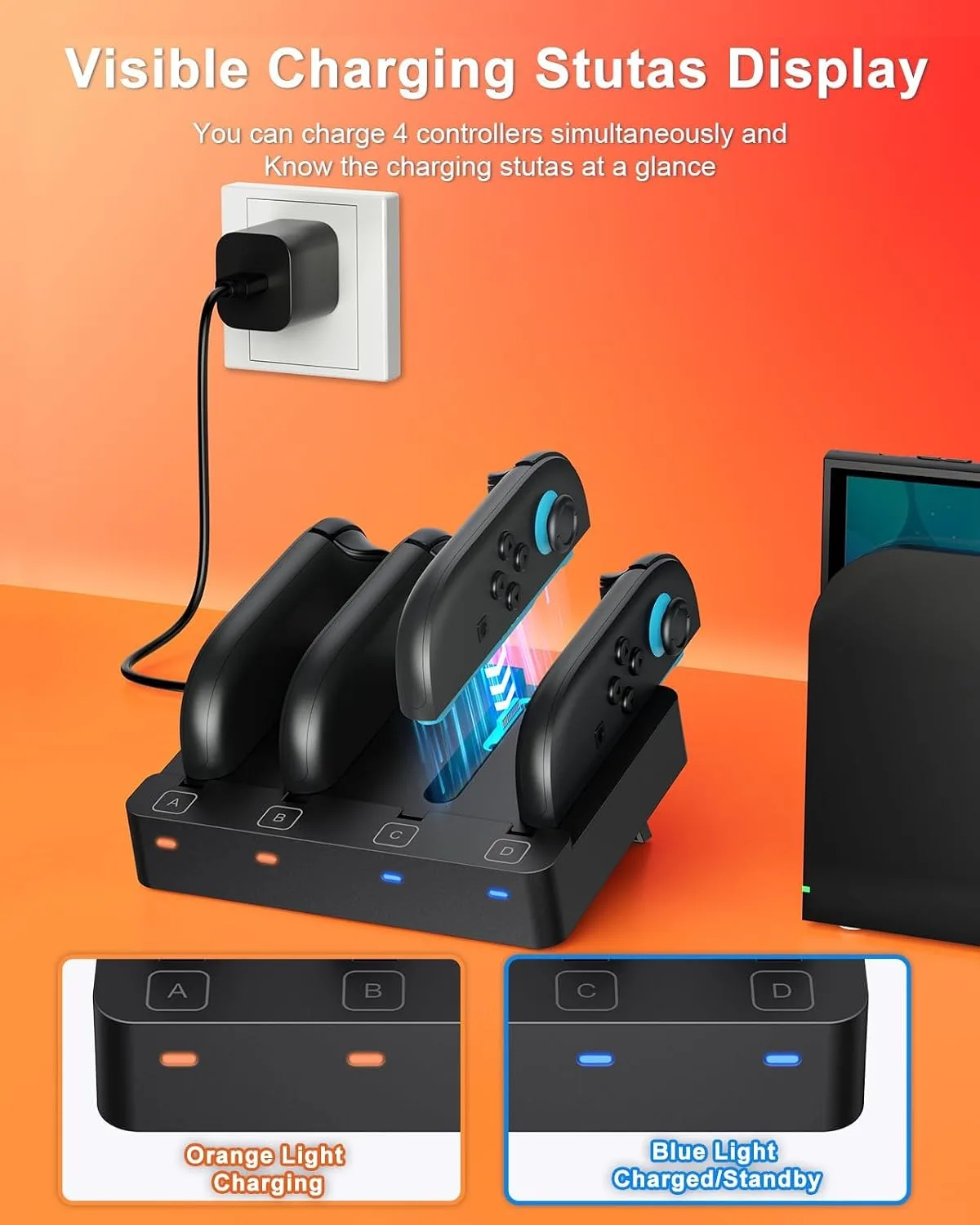 FYOUNG [Switch 2/1 Both] Controller Charger, Charging Dock for JoyCon 2