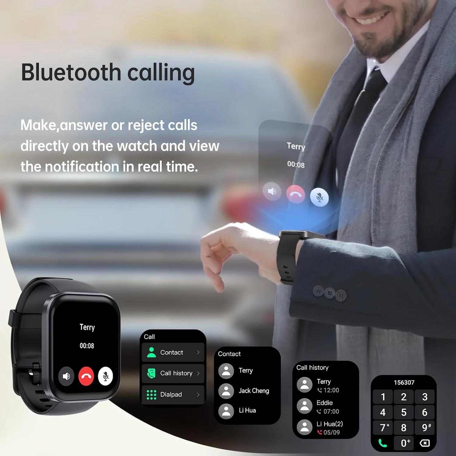 Smart Watch for Men Women, 1.91"HD Smartwatch with Bluetooth Answer/Call