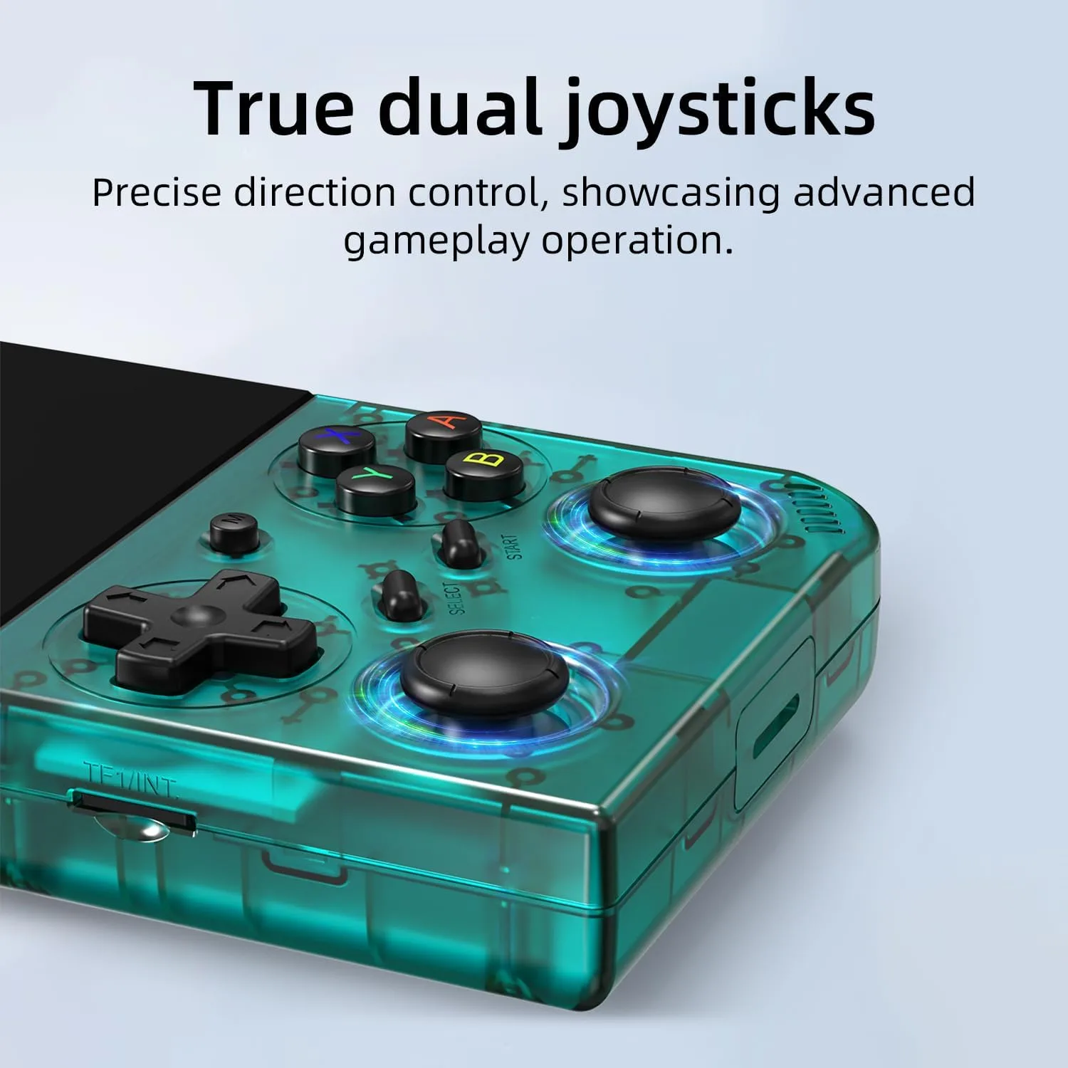 RG35XX Pro Handheld Game Consoles RG35XXPro Retro Gaming Console with 64GB Card 4353 Games Video Game Console Pocket Arcade Support 30+ Simulators WiFi Bluetooth HD Output Transparent Teal