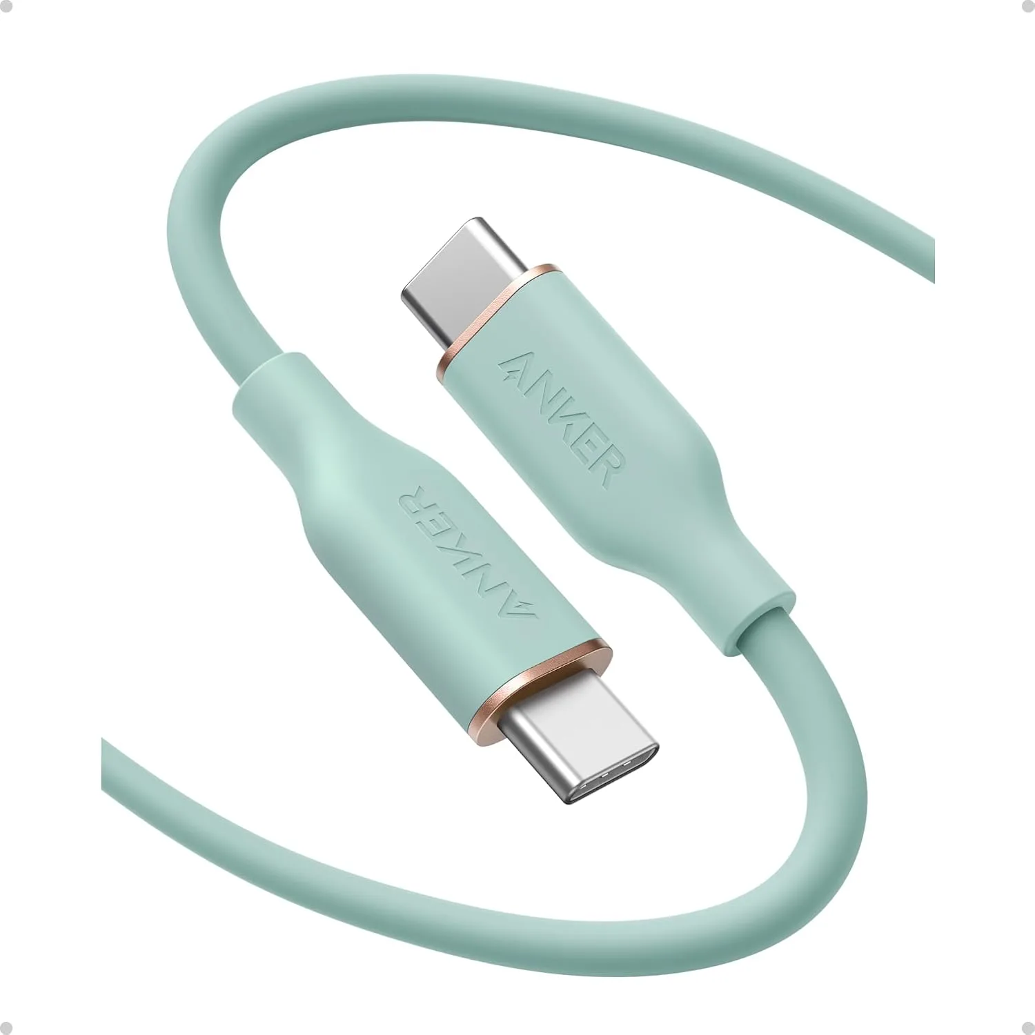 Anker USB C Cable, 240W Type C Fast Charging Cord (1-Pack, 6 ft, Green)