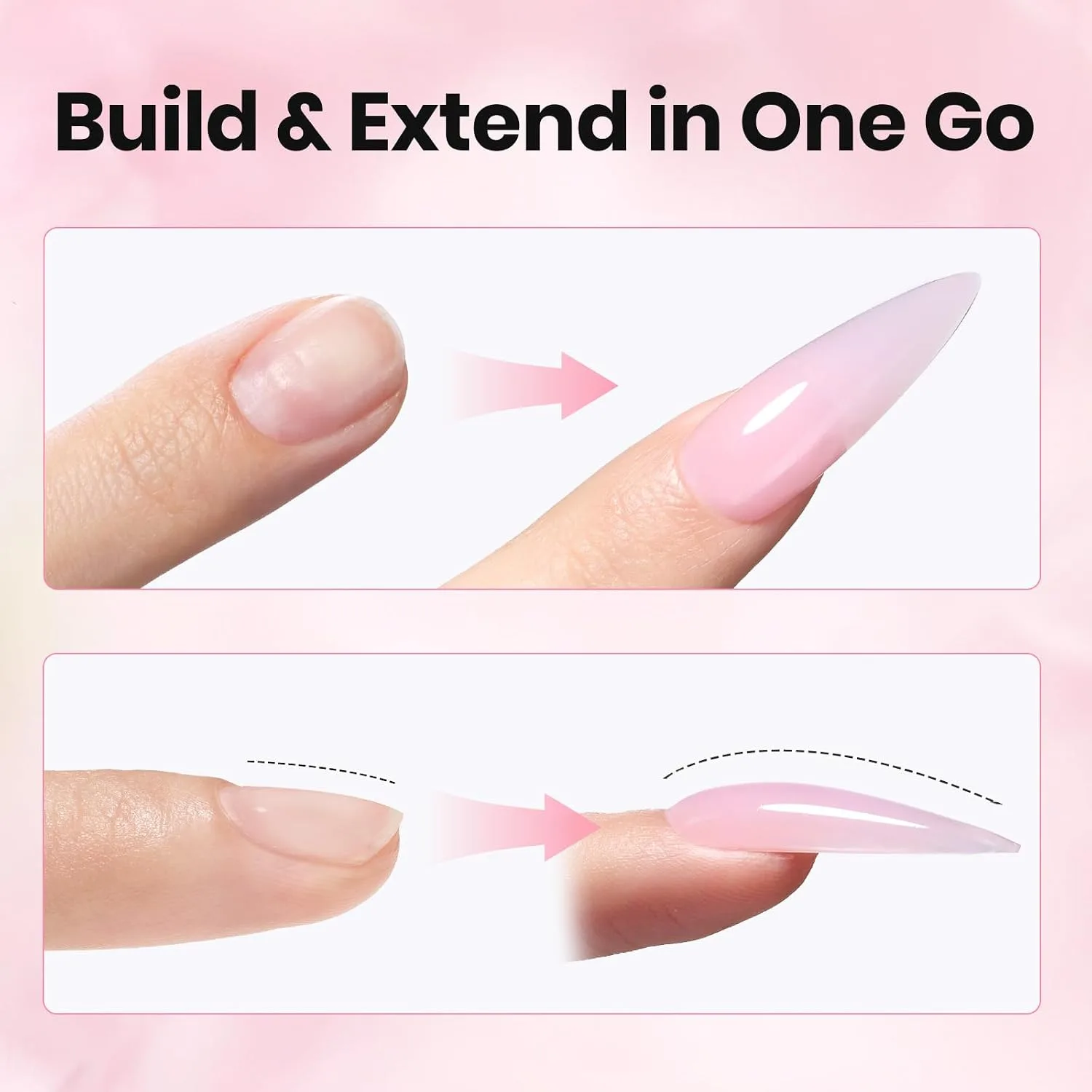 Beetles Hard Gel Nail Extension Kit, 3 Colors with Medium Oval Tips