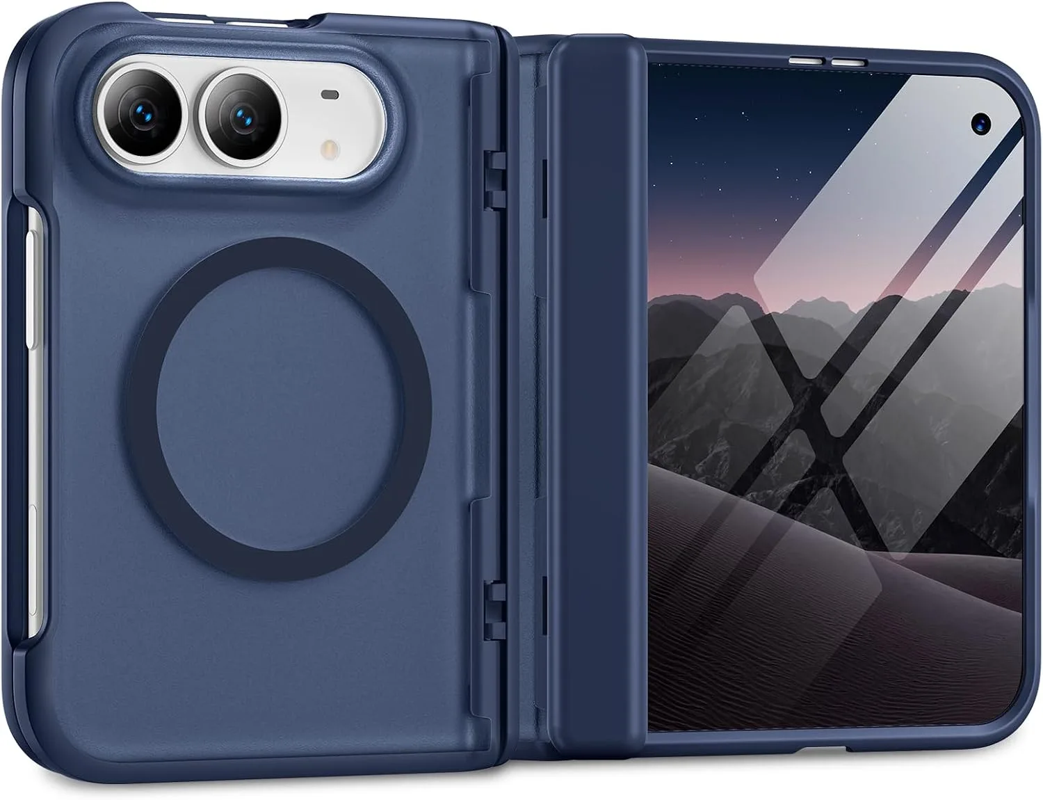 Magnetic for iPhone Duo Case with Hinge Protection, Fit for MagSafe Blue