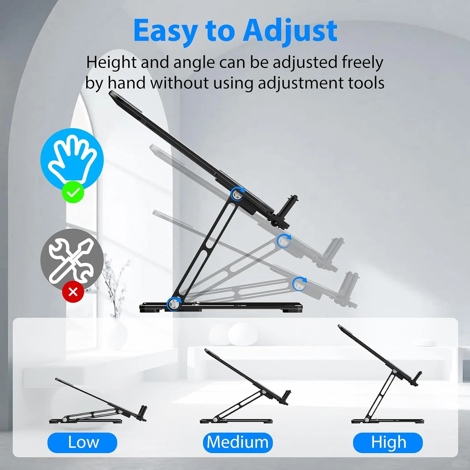Ultra-Thin Laptop Stand for Desk, Adjustable Laptop Riser