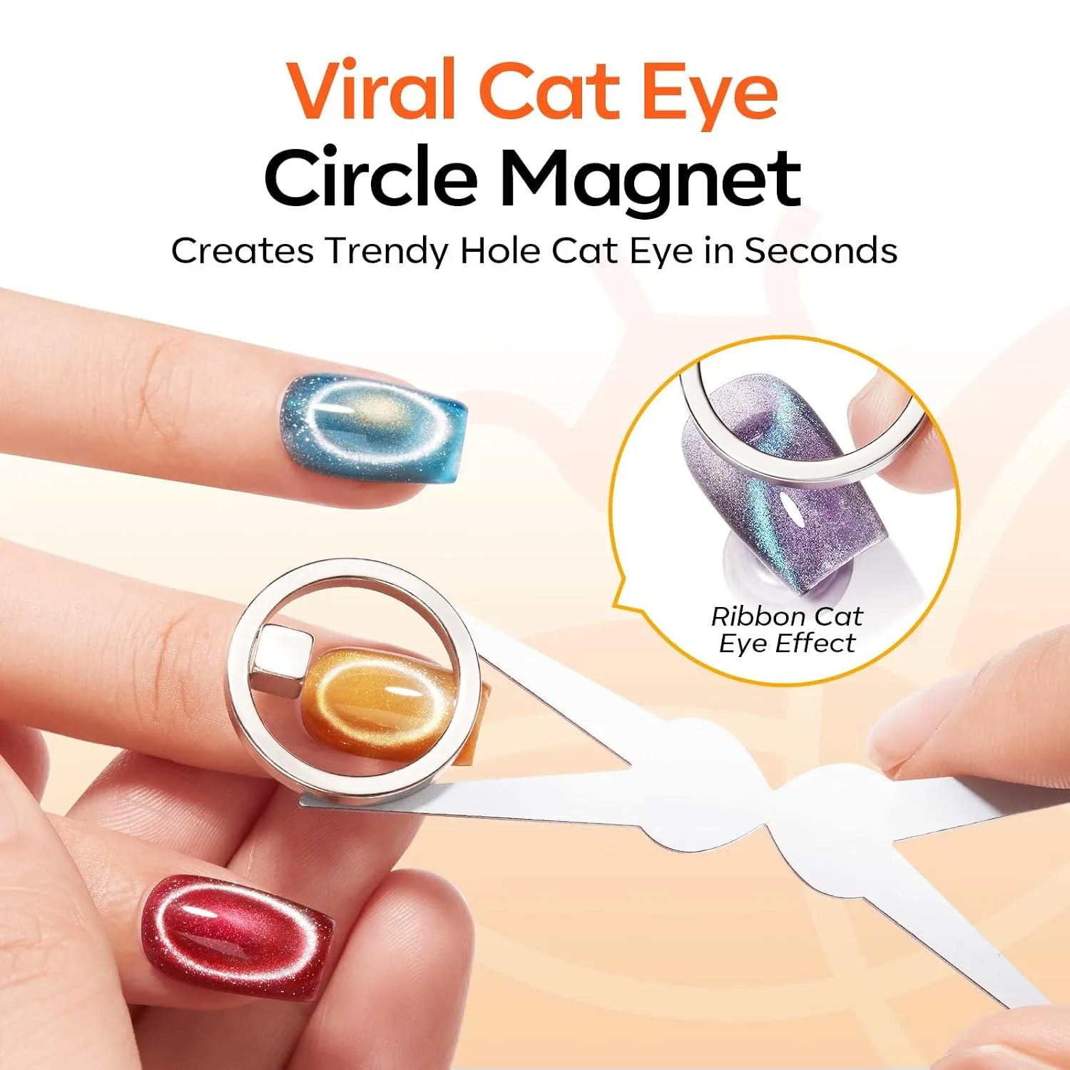 modelones Cat Eye Magnet 7PCS Gel Polish Tools Sizes Hollow Circle 3-in-1
