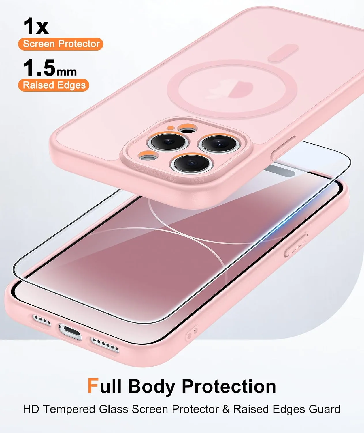 FNTCASE for iPhone 14 Pro Max Case Fit for MagSafe Pink