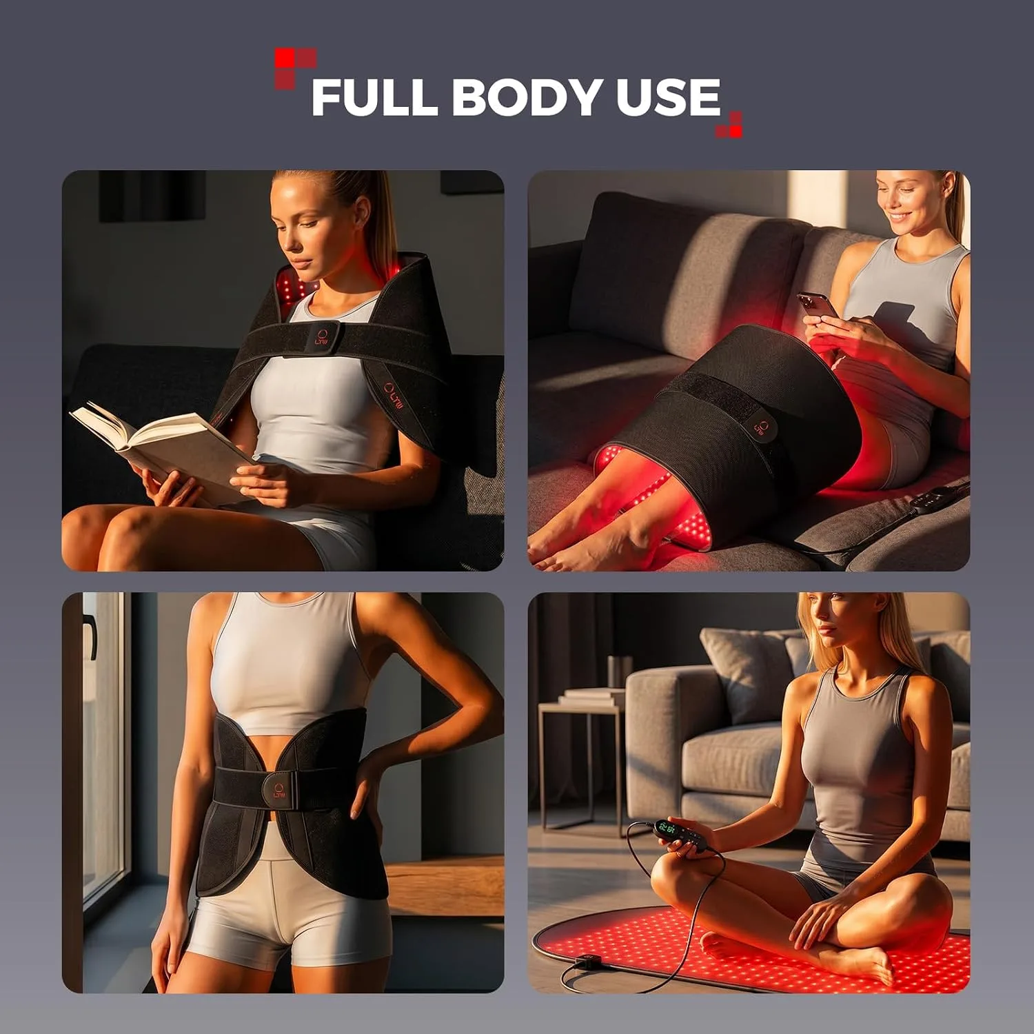 LTW Flagship 540 LEDs Red Light Therapy Mat for Body (37" x 16.9")