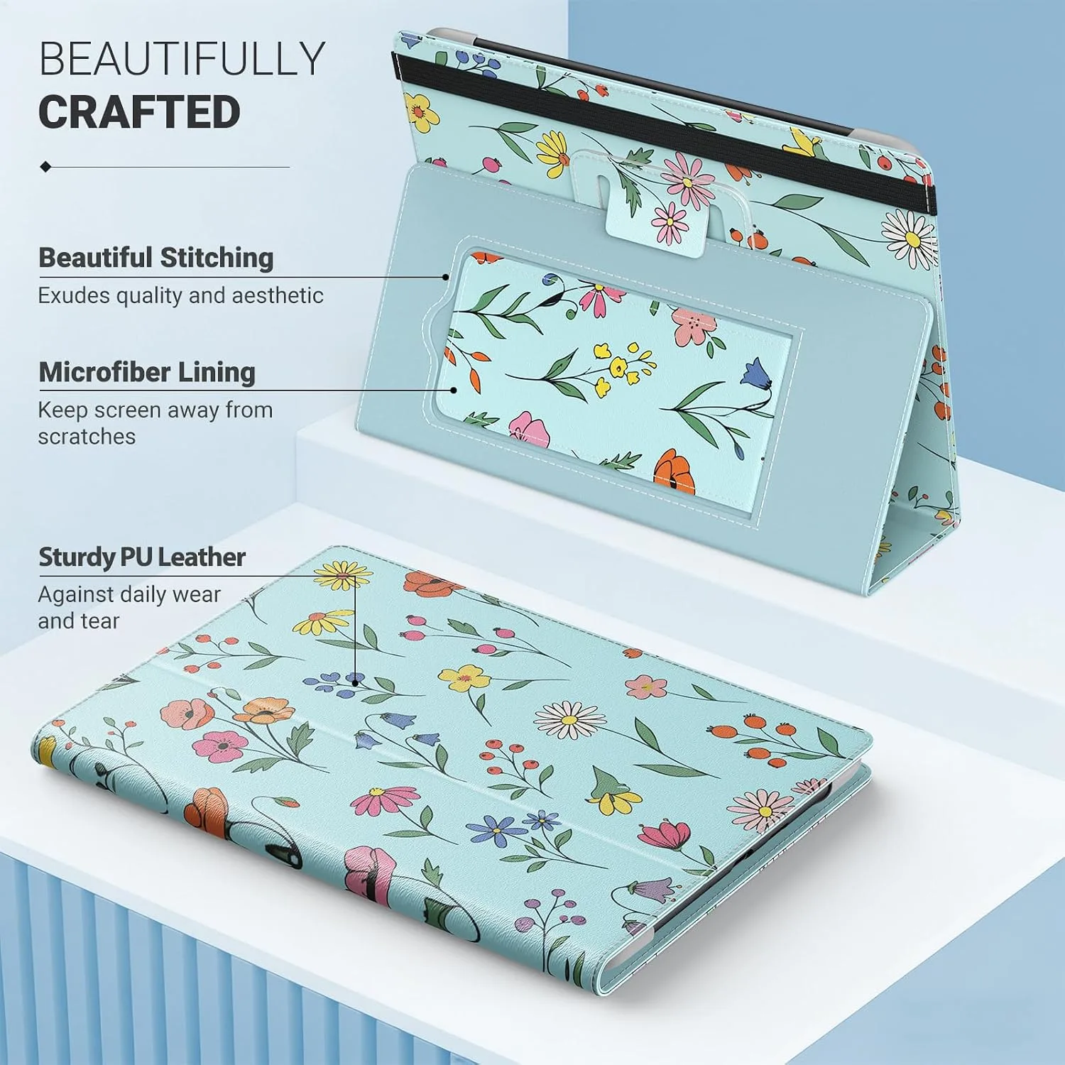 MoKo Universal Case for 6.8,7 Inch eReaders&Tablets,Blue Drawn