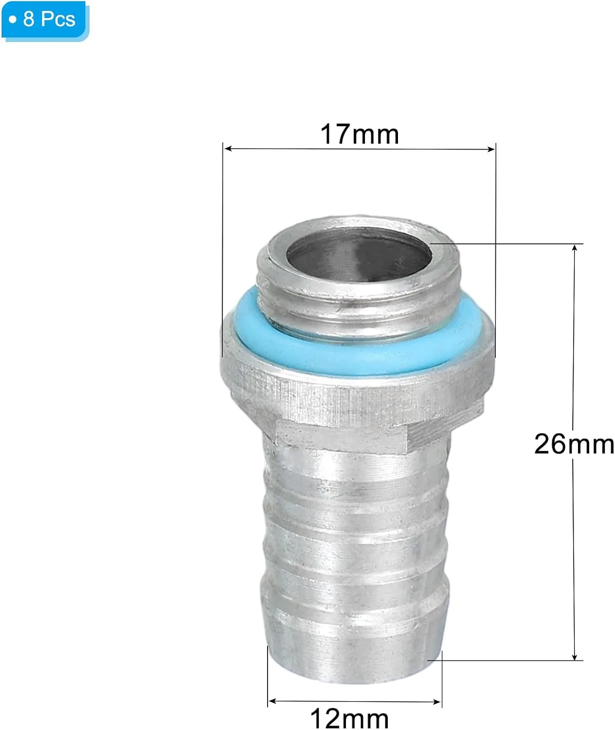 uxcell 8pcs G1/4 Fitting, G1/4 Thread with 12mm OD Nozzle PC Water Cooling Hose Barb Fitting for PC Water Cooling System Accessories