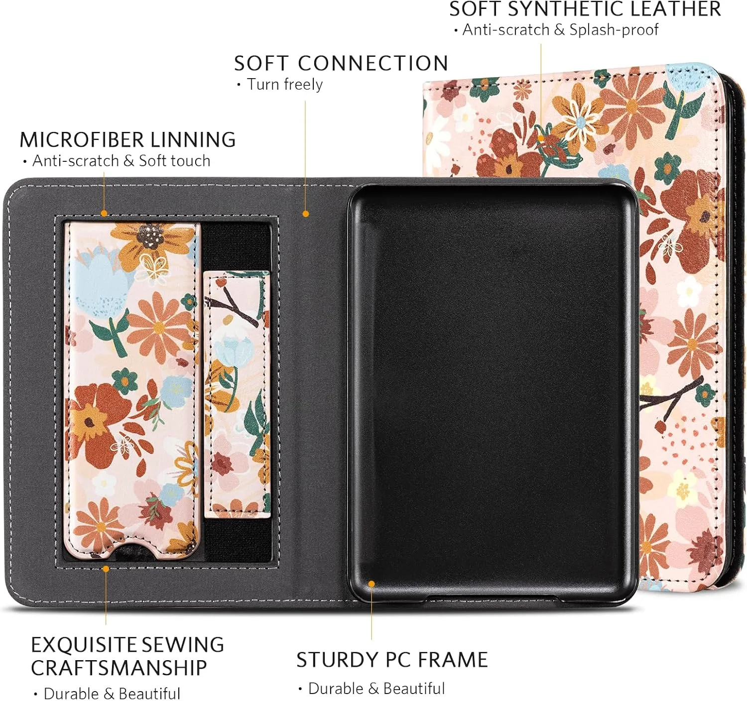 CoBak Case with Stand for for 6" Kindle (2024 & 2022, 11th Gen)