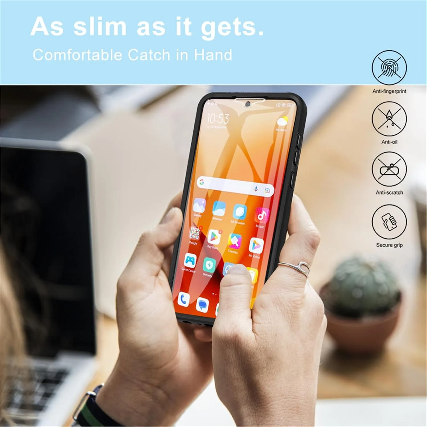 for Redmi Note 14 Pro+ Plus 5G Case with Screen Protector QB Blue