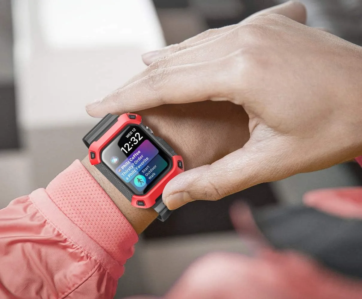 SUPCASE for Apple Watch 9/8/7/6/5/4/SE Case with Band 45mm/44mm Red