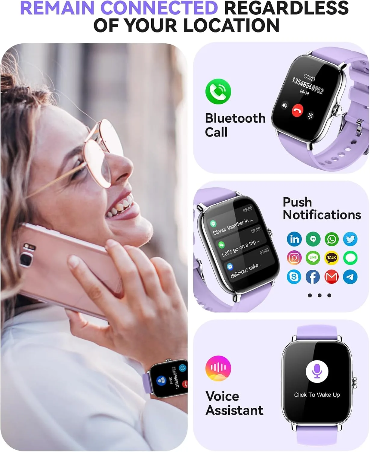 Smart Watch for Women Men- Answer/Make Call, 2025 IP68 Waterproof Fitness Step Sleep Tracker Watch with Monitor Activity Counter Smartwatch for Andriod iPhone iOS Samsung Compatible