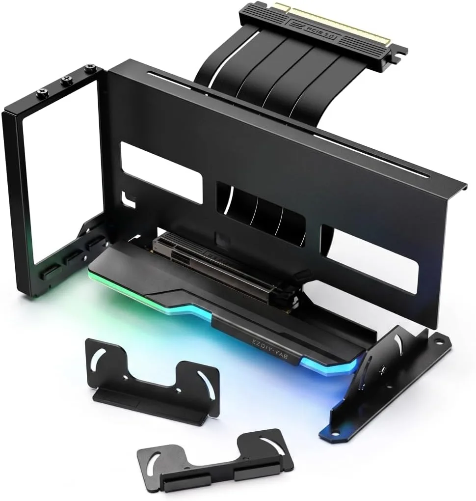 Kit de montaje vertical para GPU EZDIY-FAB AH18 PCIe 5.0 ARGB negro