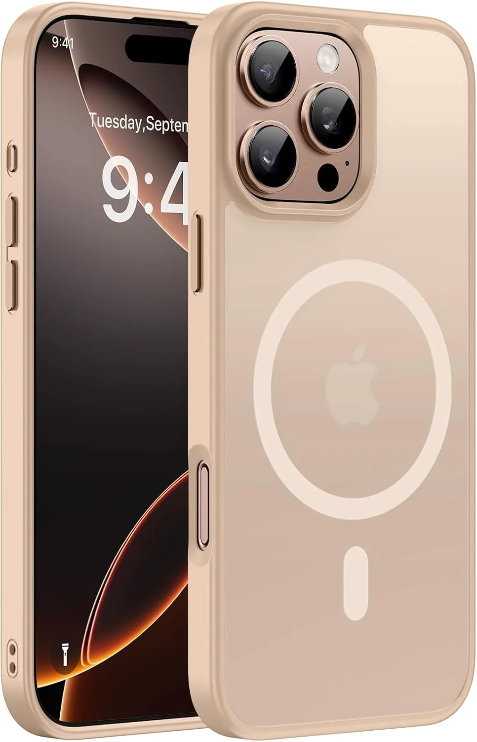 Miracase for iPhone 16 Pro Matte Series Case, Magnetic, Desert Gold