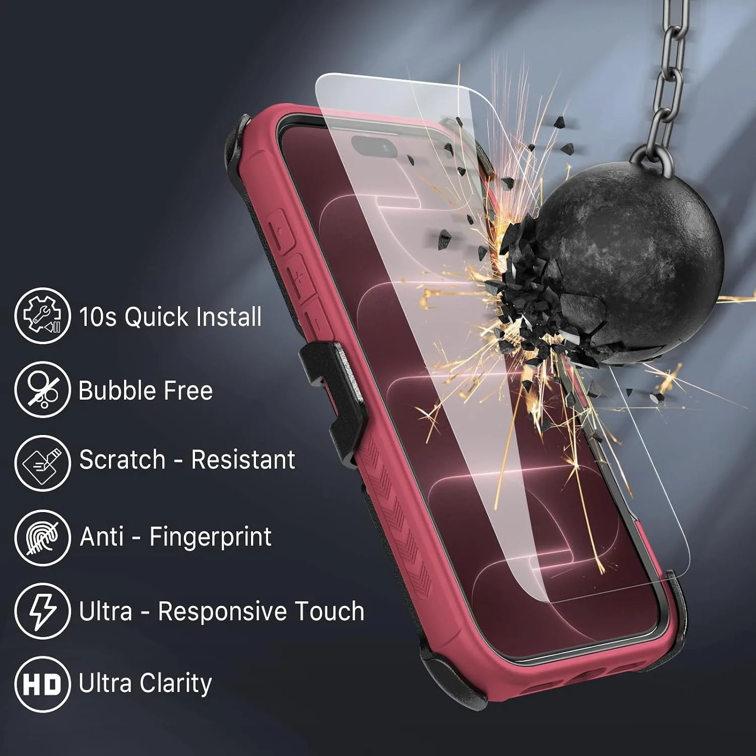 M MYBAT PRO for iPhone 18 Pro Max Case with Belt Clip Holster,Magnetic Case