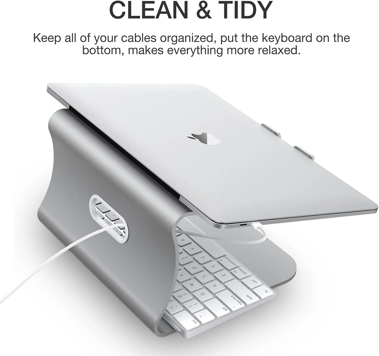 Laptop Stand, Aluminum Notebook Holder Riser Heat-Vent for MacBook Air/Pro, Dell, HP, Lenovo, Microsoft Surface, Samsung 11-16 inches Notebook (Space Silver)