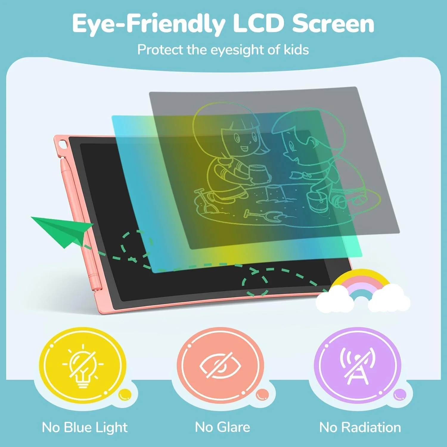 TECJOE 4 Pack LCD Writing Tablet for Kids, 8.5 Inch Toddlers Drawing Tablet