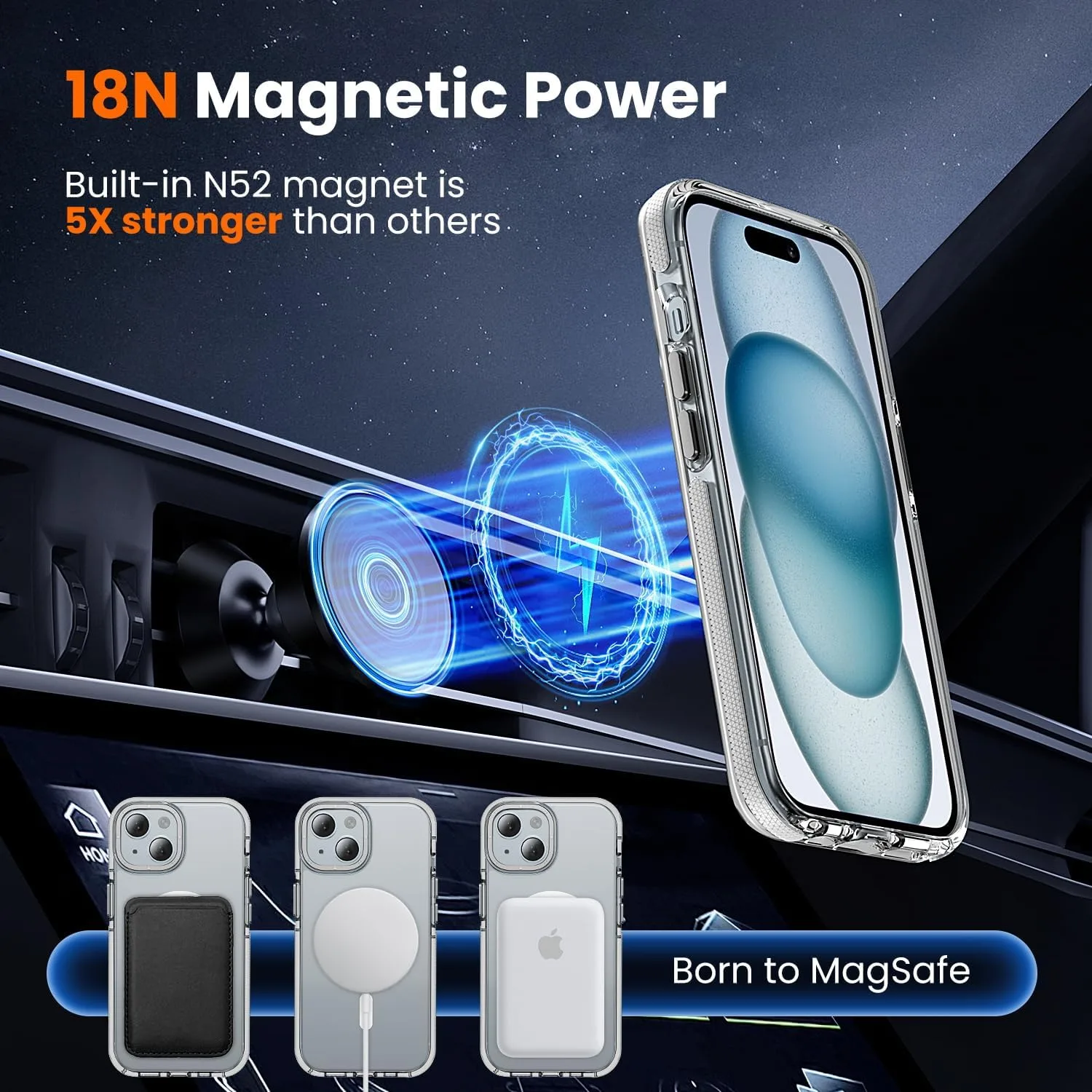 toushion 3 in 1 for iPhone 15 Plus Case Clear Bumper