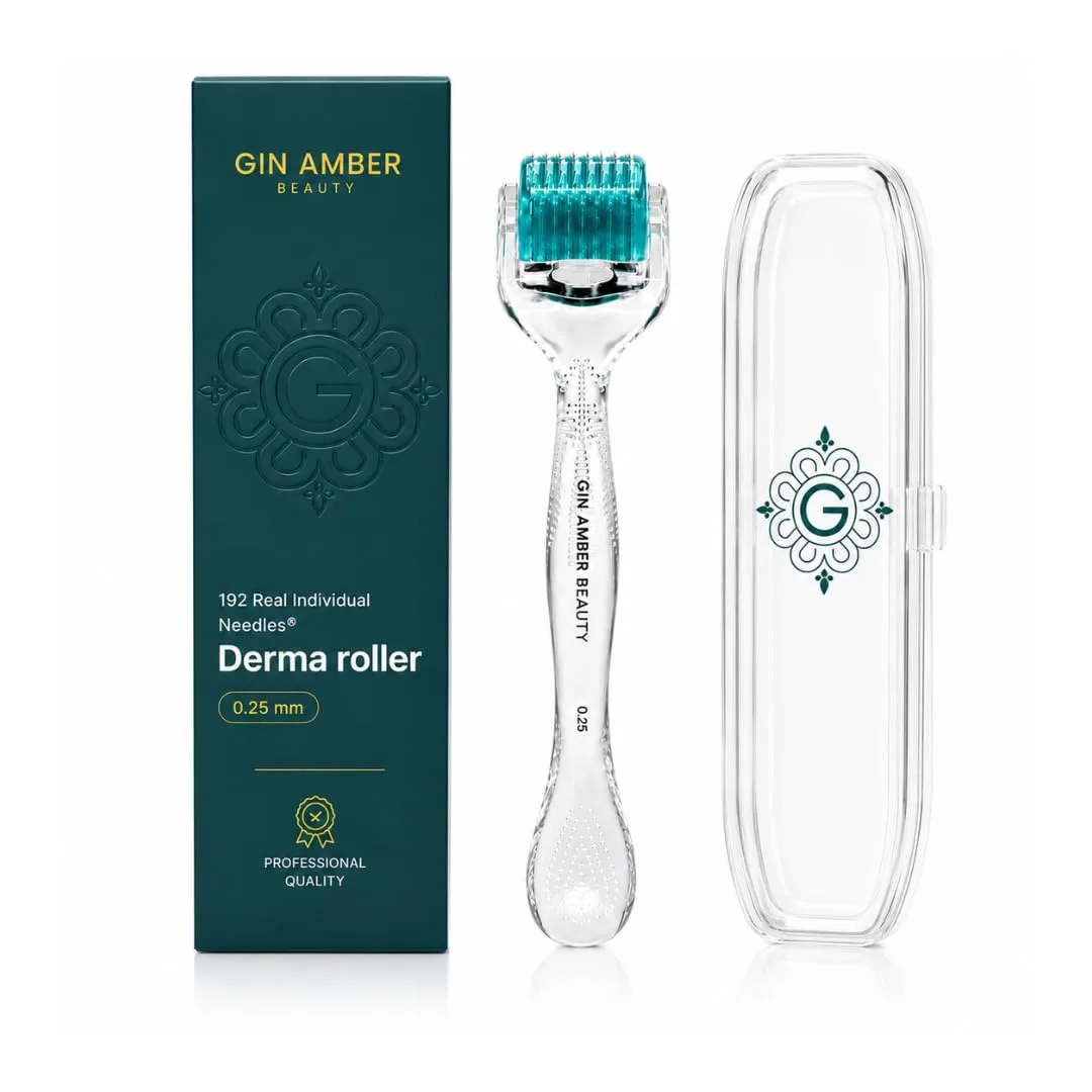 Gin Amber 0.25mm Derma Roller for Face Microneedling - 192 Microneedles