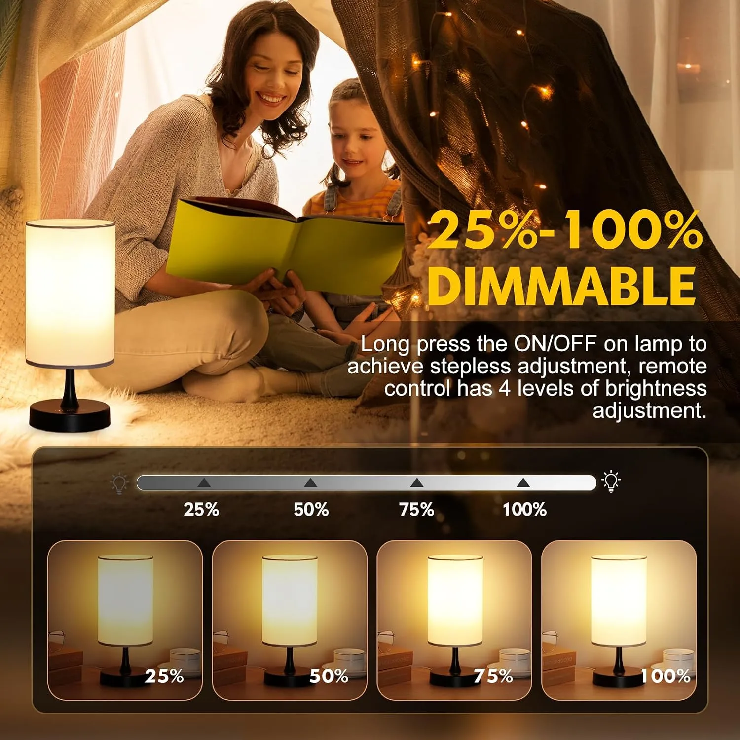 Caromolly Light Therapy Lamp, 10000 Lux Light with Remote Control, 3 Color Temperature & 4 Brightness Level & Timer, Daylight Lamp for Home, Office, Decoration(Black Base White Shade)