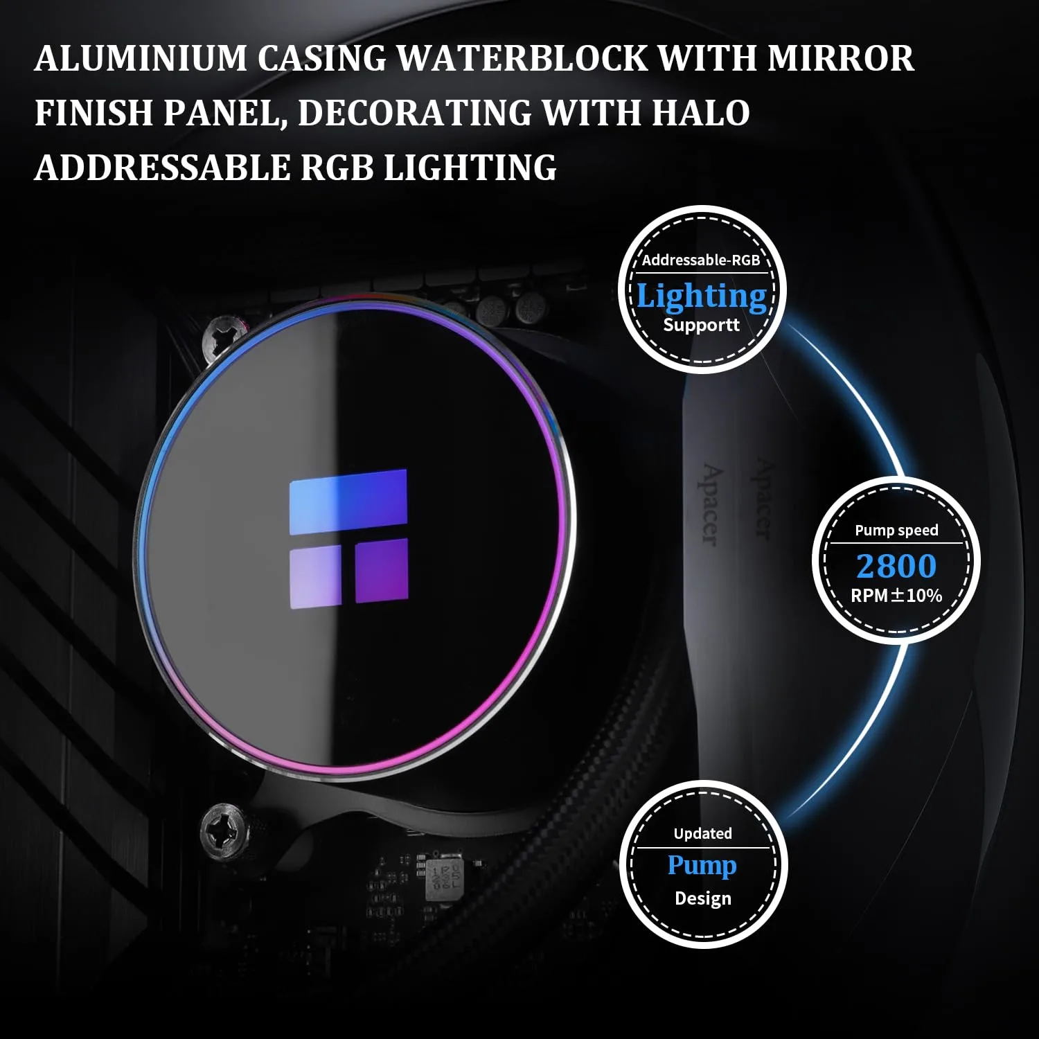 Thermalrlght Frozen Magic 240 Black ARGB V2 CPU Aio Cooler, Double High-Performance PWM Fans with 1600RPM, for Intel LGA1150/1151//1200/2011/ 1700&AMD:AM4/AM5, PC Cooler Aio, 240 Liquid Cooling Row