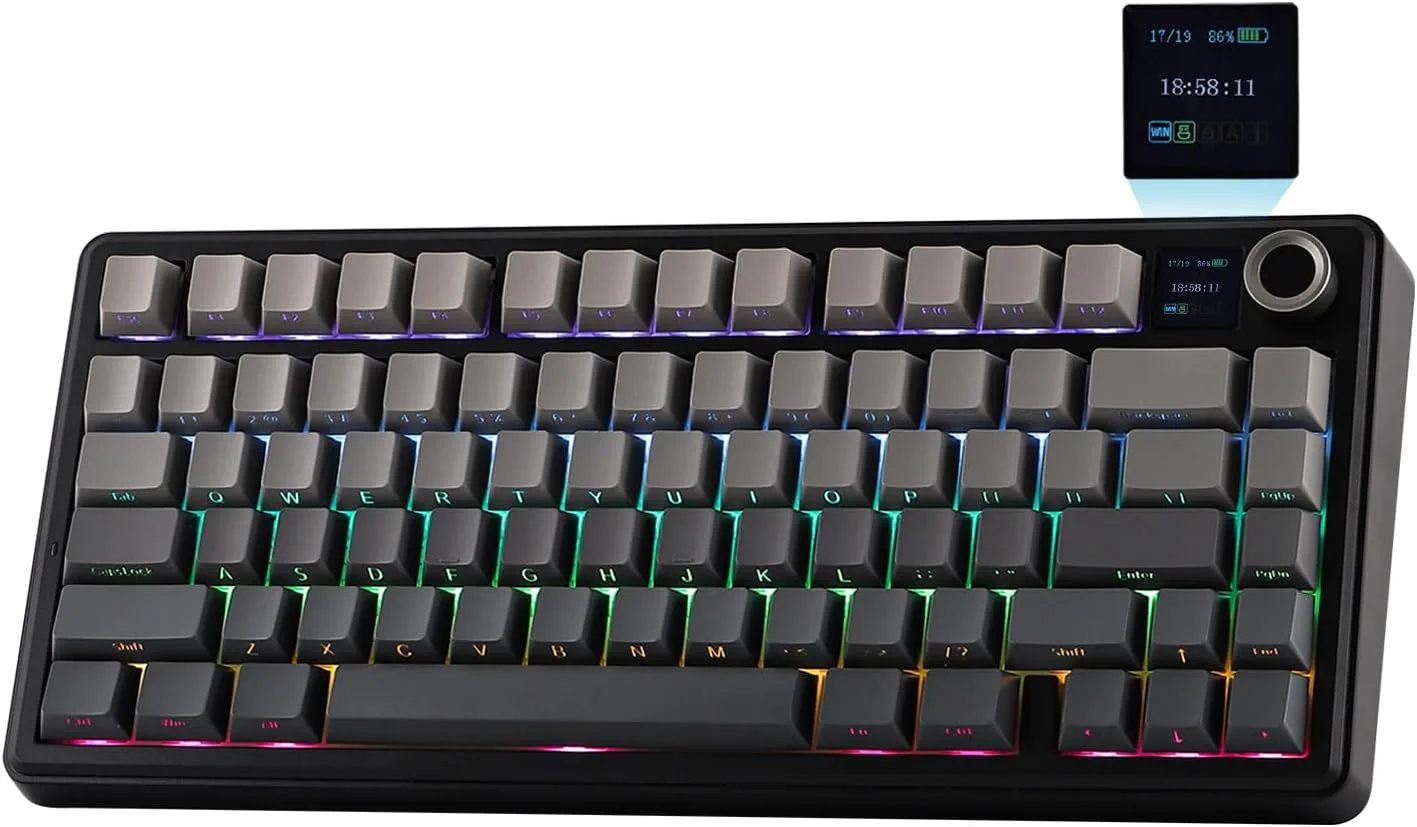 Teclado Gamer Epomaker F75 MAX Wireless Mecánico 75% Negro Degradado
