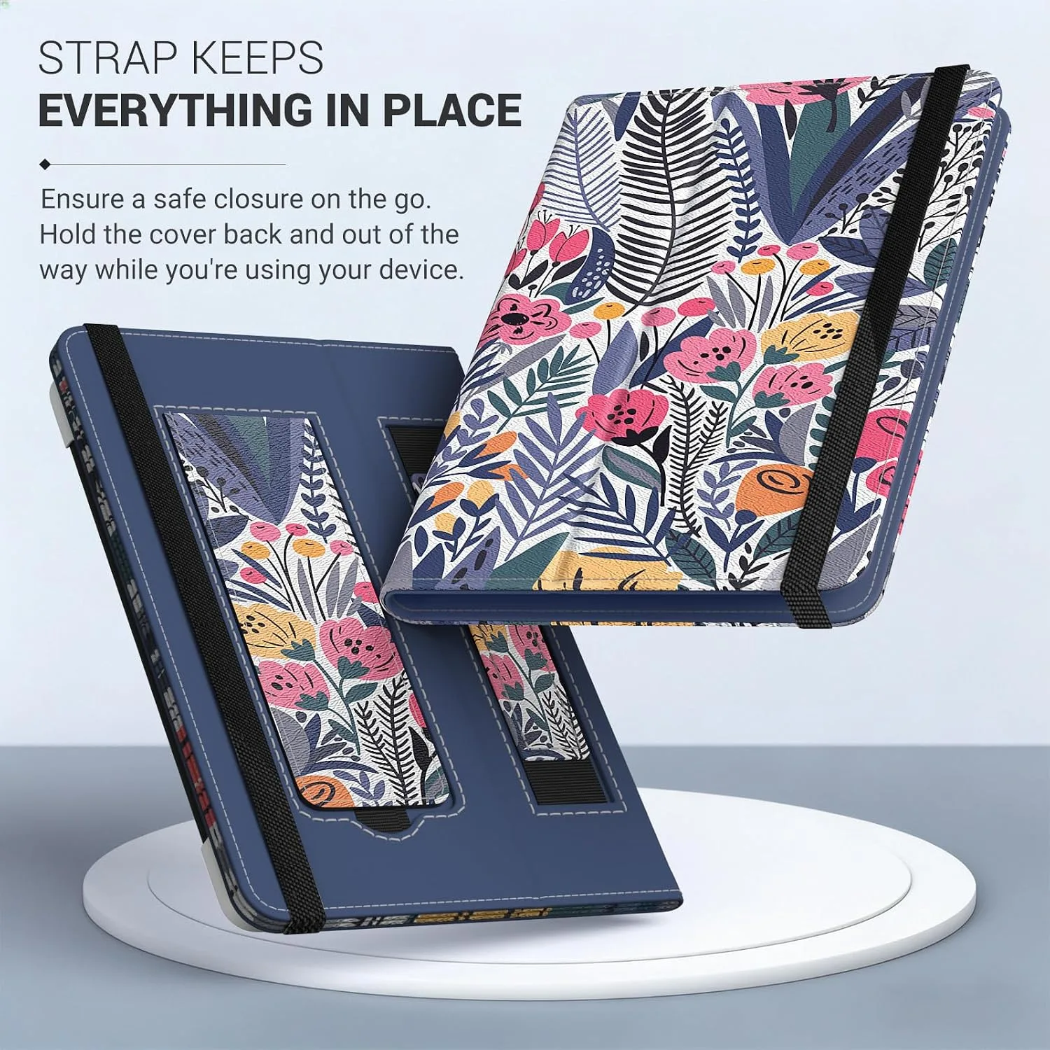 Moko Universal Case for 6 inch eReaders&Tablets,Blue Leaf Flower