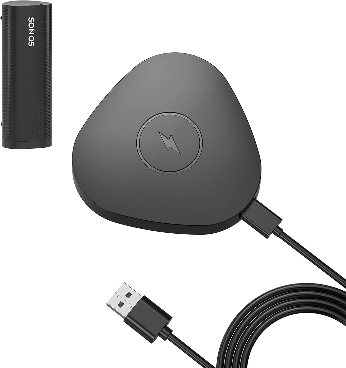 Wireless Charger Compatible with Sonos Roam Gen 2nd/1st, Magnetic Charging Base, Power up Charging Dock for Portable Bluetooth Speaker for Sonos Roam SL(Black)