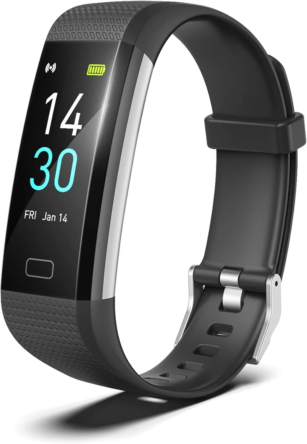 Fitness Tracker for Men and Women, Slim Smart Bracelet with Heart Rate, Sleep & Step Counter, Calorie, Multi Sports Modes, Waterproof Pedometer Activity Tracker Watch for Parents (Black)